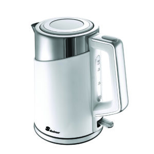 קומקום חשמלי מעוצב נירוסטה סלמור סדרת דקור בצבע לבן