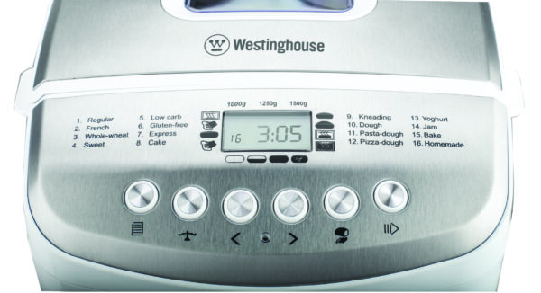אופה לחם ענק Westinghouse 1.5L | שש עשרה תוכניות | כולל חוברת מתכונים