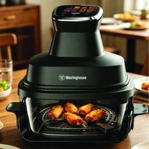 AirFry Crunchi מערכת בישול ניידת מזכוכית ללא שמן מבית Westinghouse דגם WKAFX27D מכירה מוקדמת