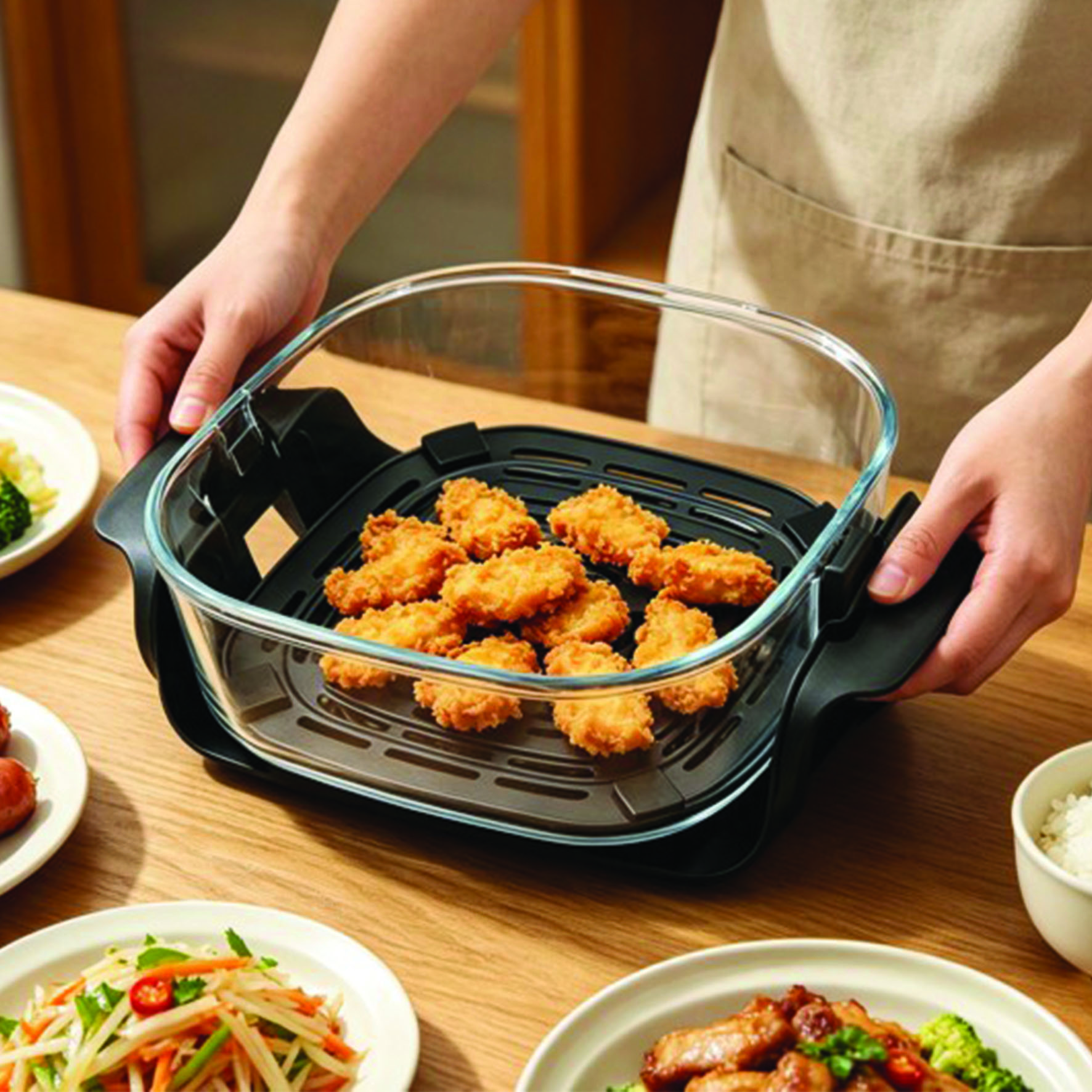 AirFry Crunchi מערכת בישול ניידת מזכוכית ללא שמן מבית Westinghouse דגם WKAFX27D מכירה מוקדמת